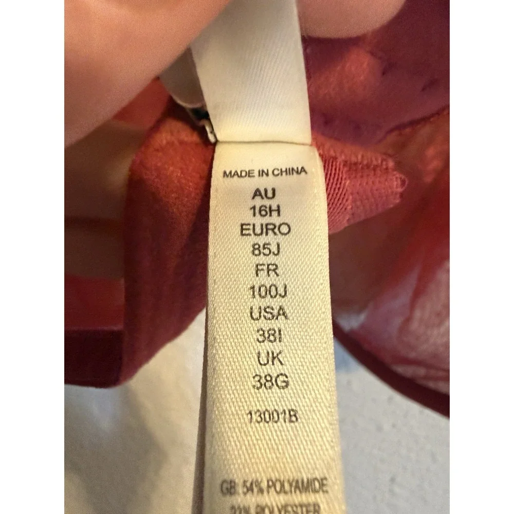 Gossard Glossies Lace Size 38I Sheer Molded Bra Non-Padded Underwired  13001